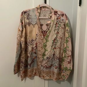 Johnny Was silk blouse size L